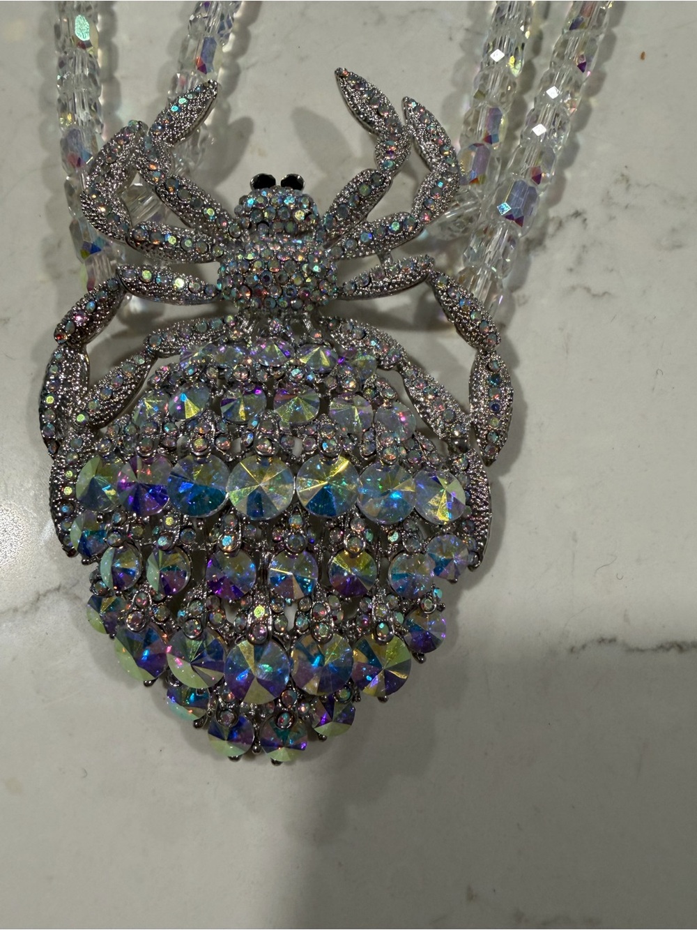 eye candy Iridescent Crystal Crab Statement Necklace - Picture 2 of 3